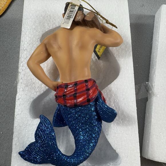 December Diamonds Lumber Jack Merman Ornament 2016 Blue Tail Retired - Picture 13 of 16